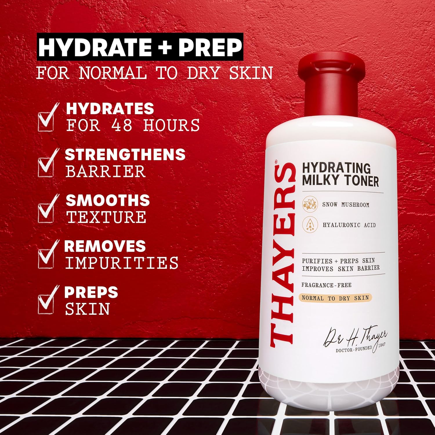 THAYERS Milky Hydrating Face Toner with Snow Mushroom & Hyaluronic Acid — Tónico Facial Hidratante Con Hongo De Nieve Y Ácido Hialurónico Para Piel Seca Y Sensible