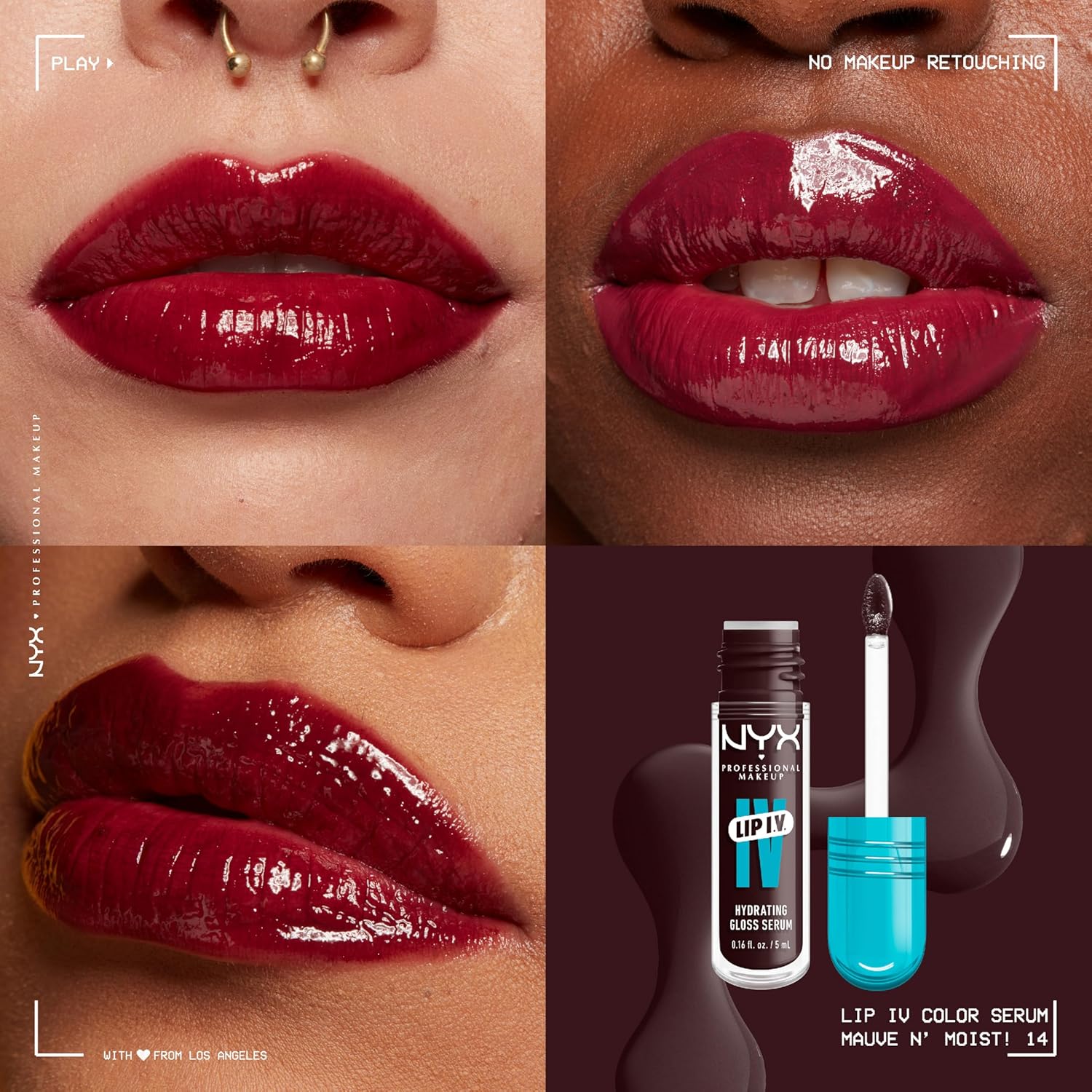 NYX PROFESSIONAL MAKEUP Lip IV - Gloss hidratante - MAUVE IN MOIST 14 image