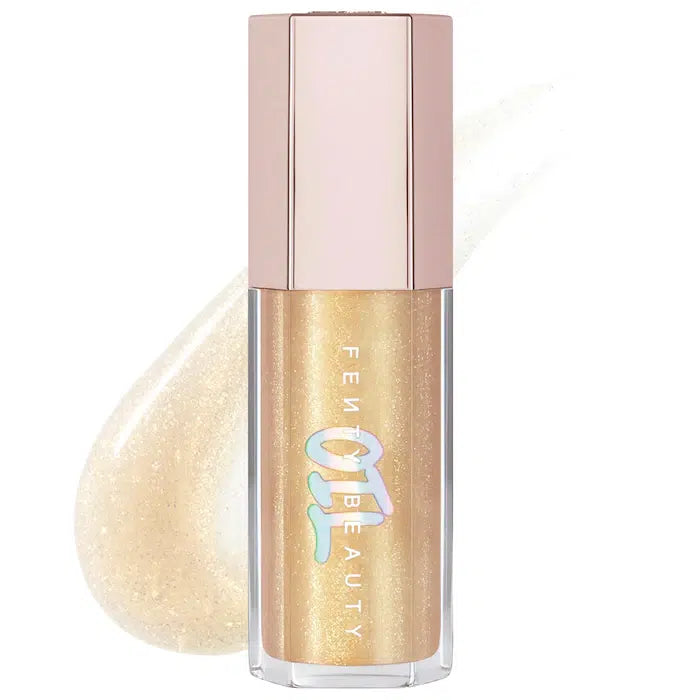 Fenty Beauty by Rihanna  Gloss Bomb Oil Luminizing Lip Oil 'N Gloss - $Uperfine $Suga - sparkling white gold image