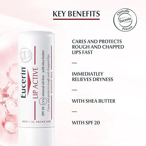 Eucerin Lip Active SPF  – Bálsamo Labial Con Manteca De Karité Para Labios Secos Y Agrietados