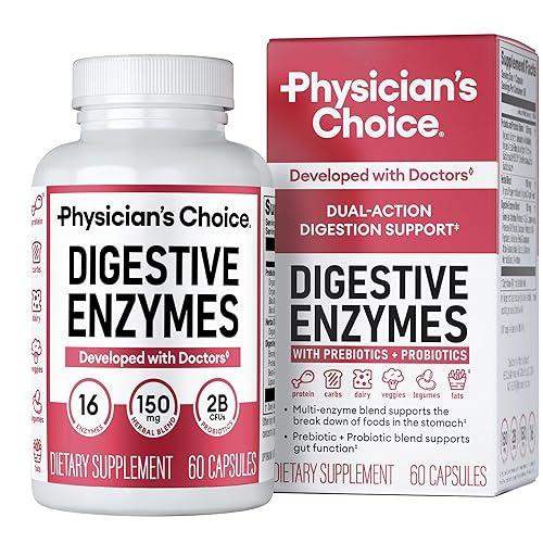 Physician's CHOICE Digestive Enzymes For Bloating & Digestion Suplemento De Enzimas Digestivas 60 Cápsulas