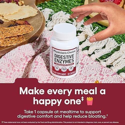 Physician's CHOICE Digestive Enzymes For Bloating & Digestion Suplemento De Enzimas Digestivas 60 Cápsulas