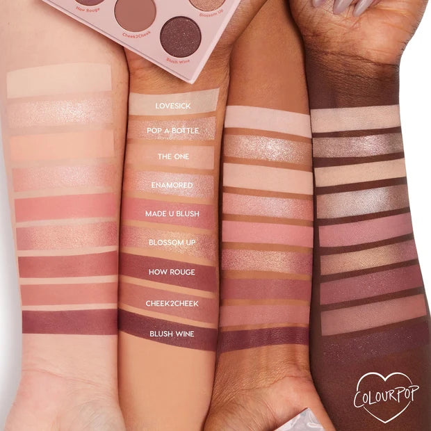 ColourPop Blush Crush Eyeshadow Palette 9 Shades - Matte and Metallic Pink Nude Eyeshadow Palette