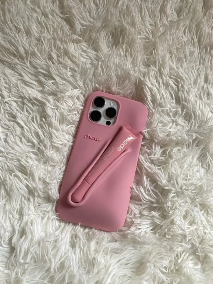 Rhode Lip Case Funda para iPhone 14 Pro Ribbon — Funda de Silicona con Soporte para Lip Treatment