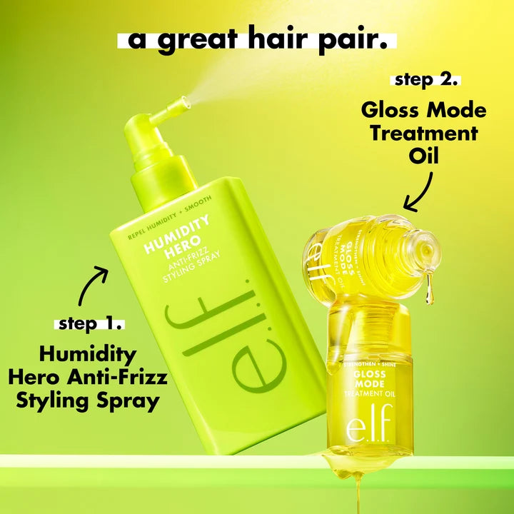 ELF Humidity Hero Anti-Frizz Styling Spray – Spray Anti-Frizz Activado Con Calor Resistente A La Humedad 200 ML