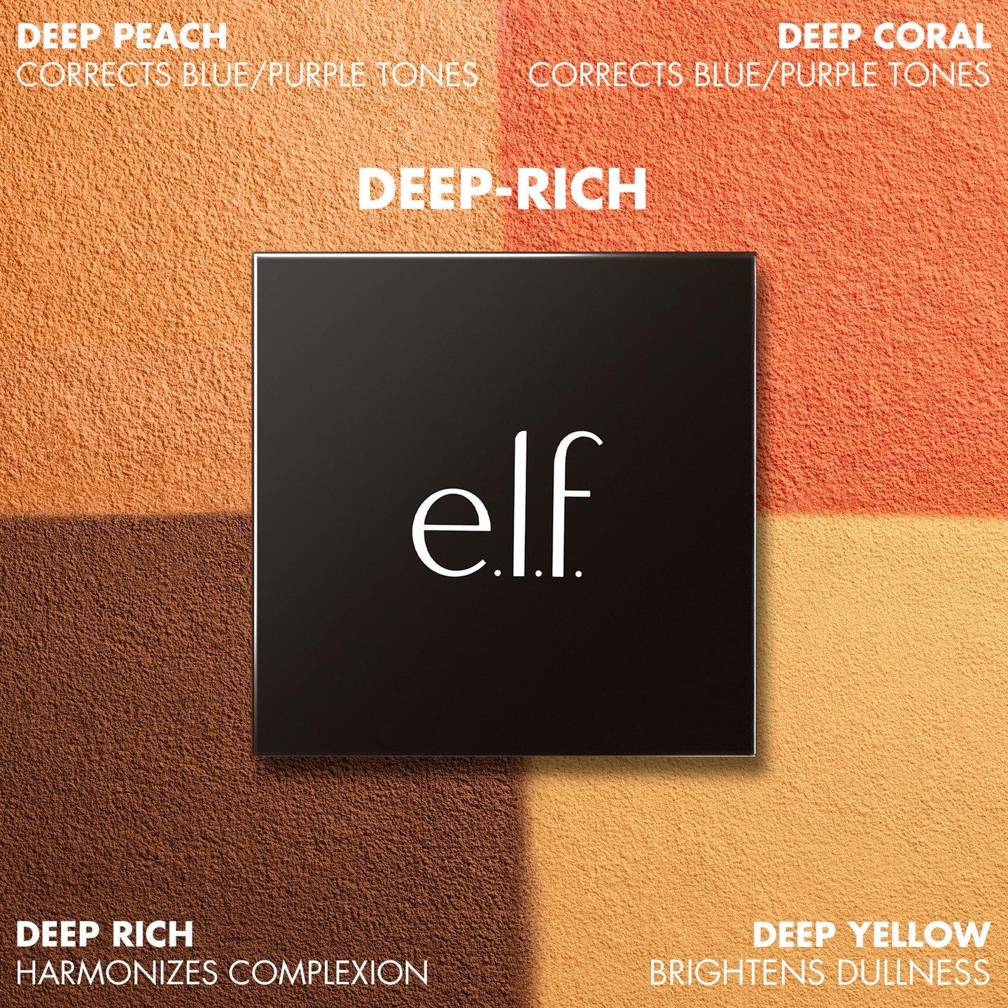 ELF Set It Bright Powder Quad Polvos Fijadores E Iluminadores Multitono