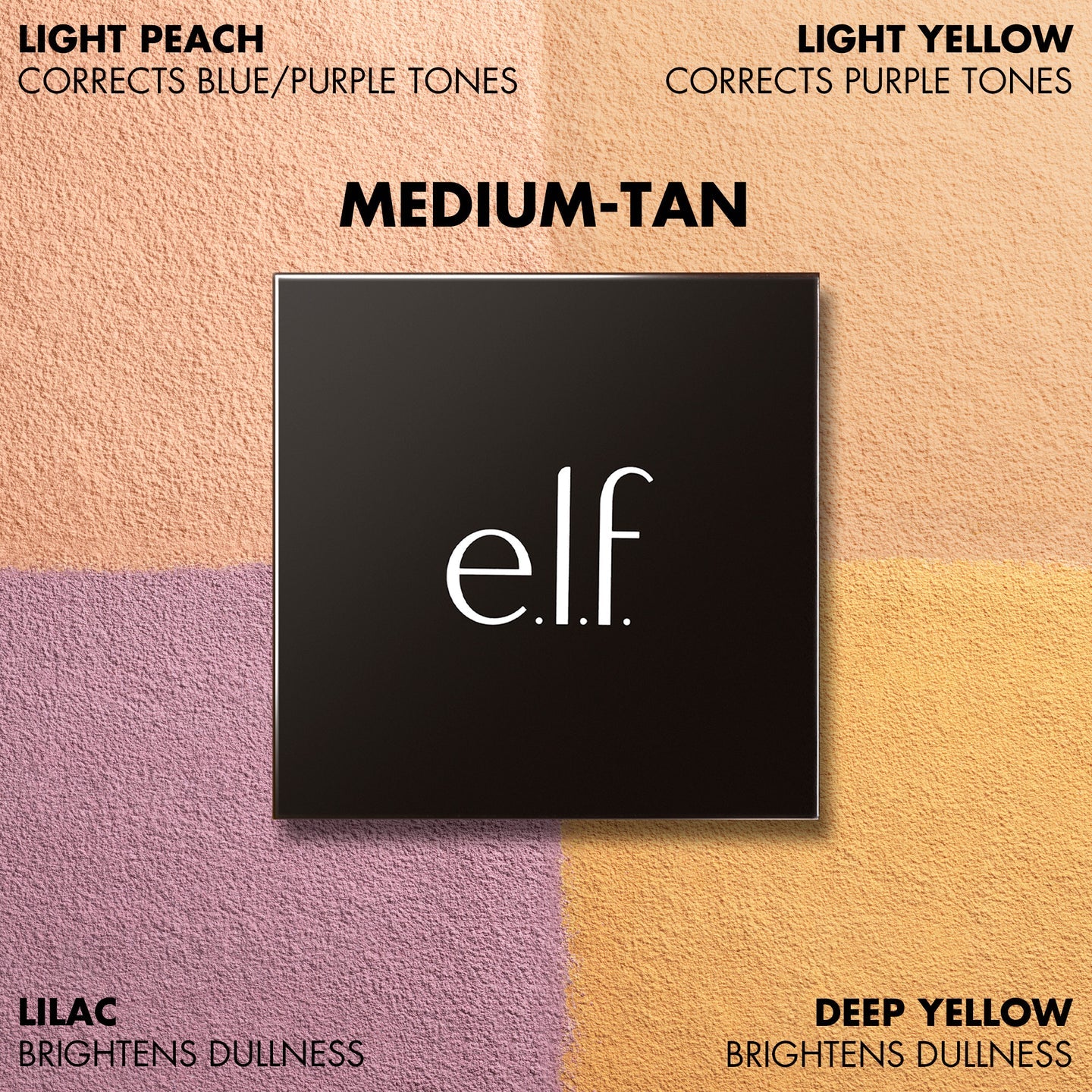 ELF Set It Bright Powder Quad Polvos Fijadores E Iluminadores Multitono