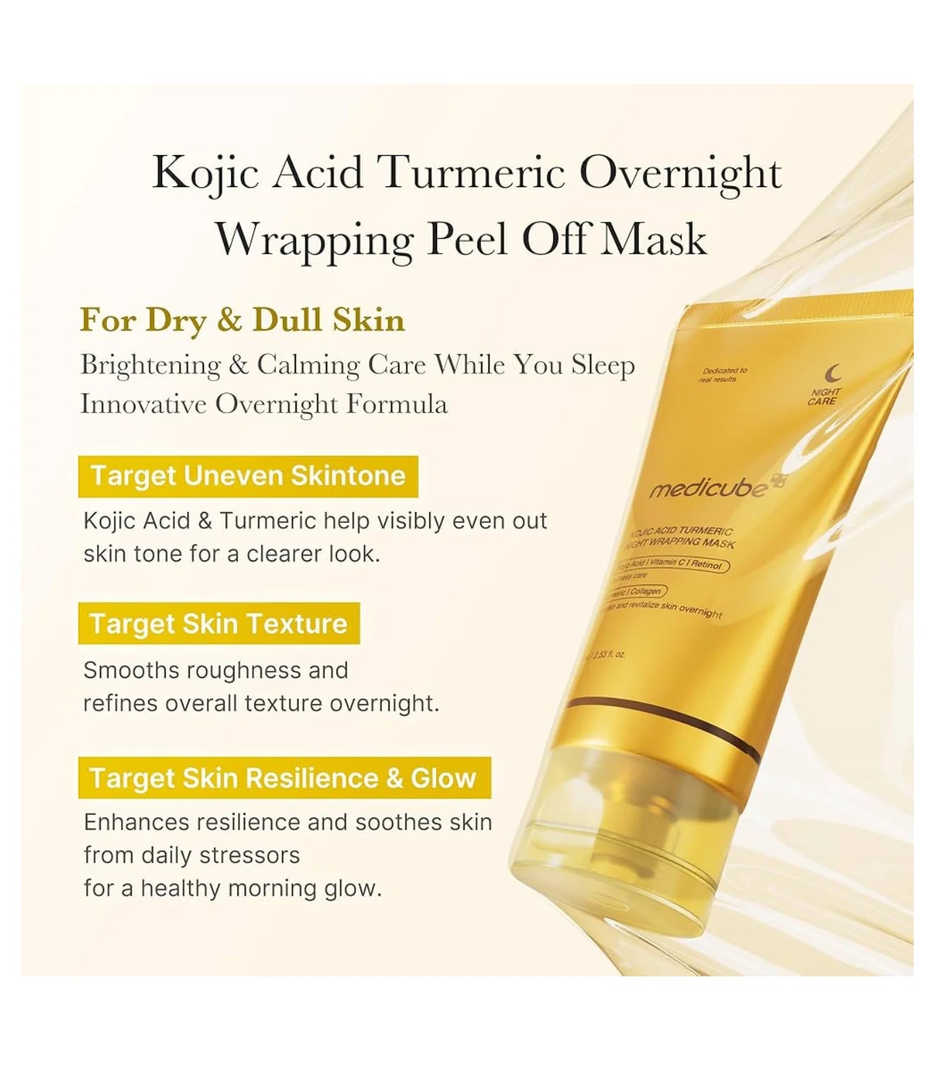 Medicube Kojic Acid Turmeric Night Wrapping Mask | Mascarilla Nocturna Iluminadora Y Reparadora