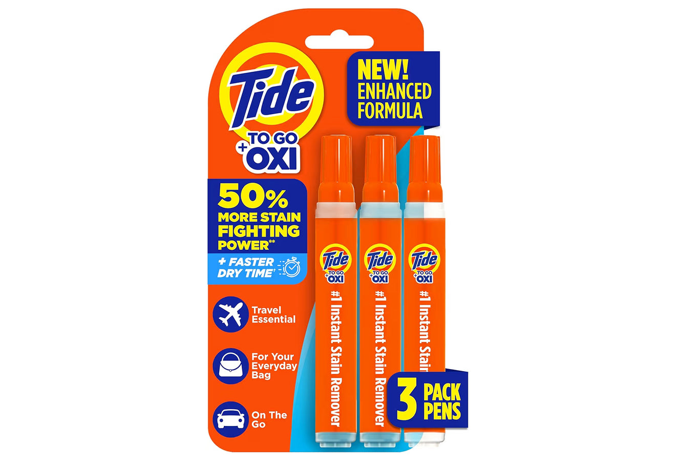 Tide To Go Instant Stain Remover Pen — Quitamanchas Instantáneo Portátil En Forma De Bolígrafo Para Ropa, Paquete De 3 Unidades