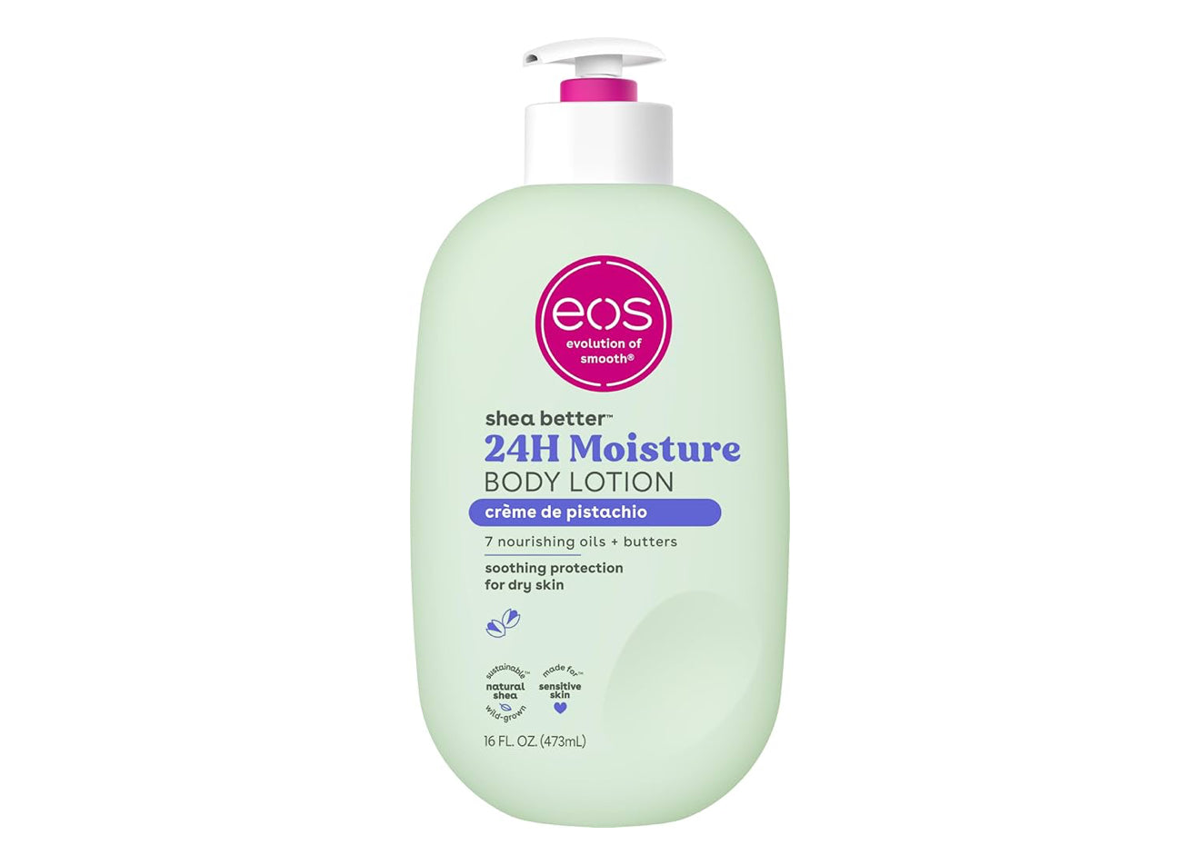 EOS Shea Better Loción Corporal De Pistacho – Hidratación 24H Con Manteca De Karité Vegana 16 oz