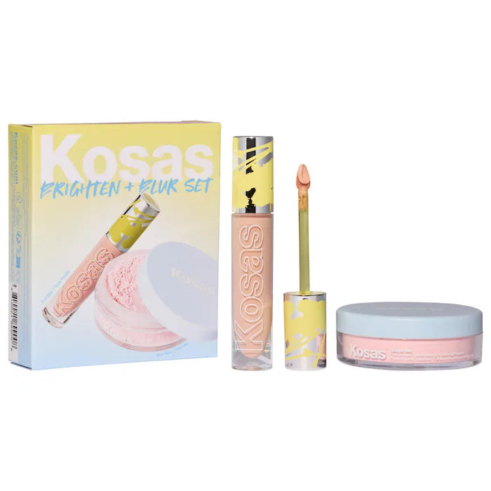 BAJO PEDIDO - KOSAS Brighten & Blur Set - Color Corrector + Loose Setting Powder Face Set | Corrector Color