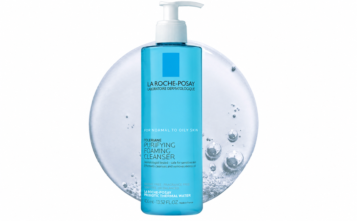 La Roche-Posay Toleriane Purifying Foaming Facial Cleanser – Limpiador Espumoso Con Niacinamida Para Piel Grasa 400 ML