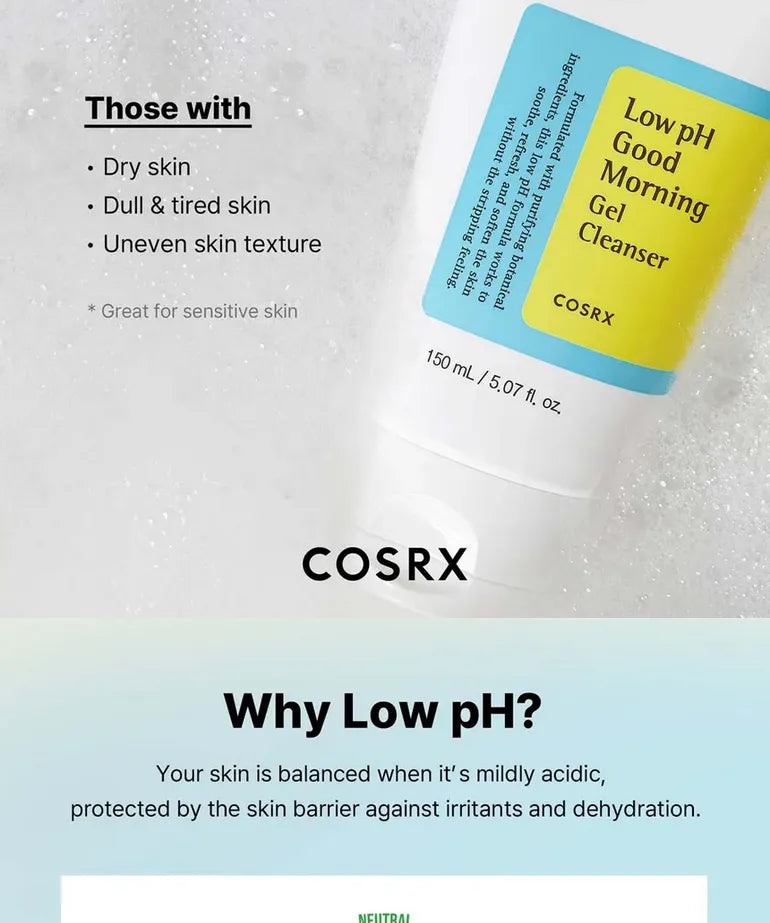 COSRX Low pH Good Morning Gel Cleanser Mini – Limpiador Facial En Gel Con BHA Y Árbol De Té 50 ML