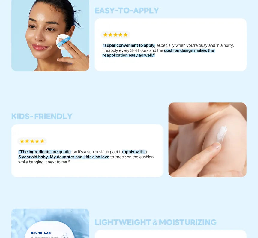 Round Lab Birch Juice Moisturizing UVLOCK Sun Cushion SPF50+ PA++++ – Cojín Solar Hidratante Con Savia De Abedul