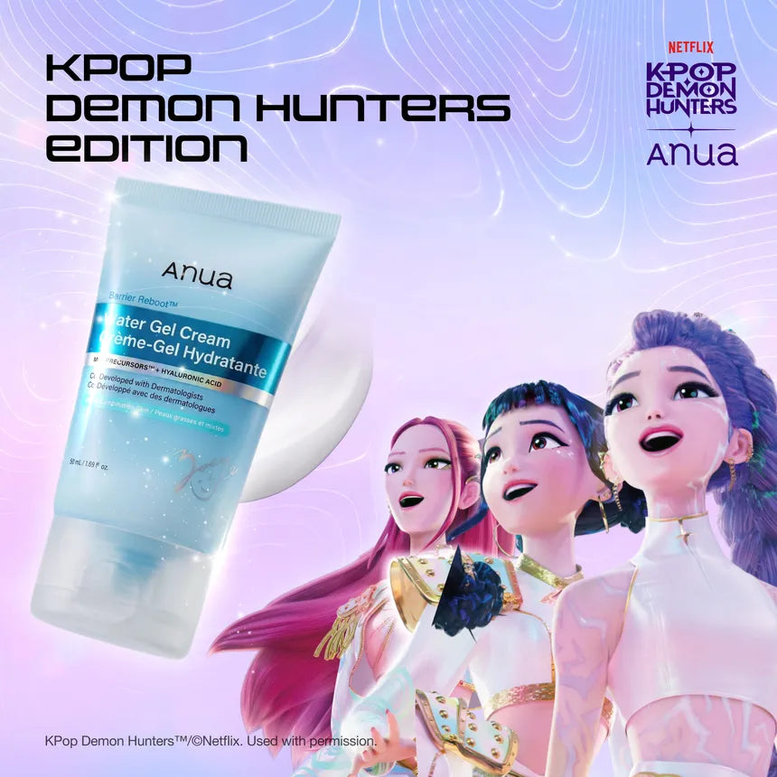 Anua X KPop Demon Hunters Barrier Reboot Water Gel Cream – Hidratante Ligero Edición Especial Para Piel Grasa Y Mixta
