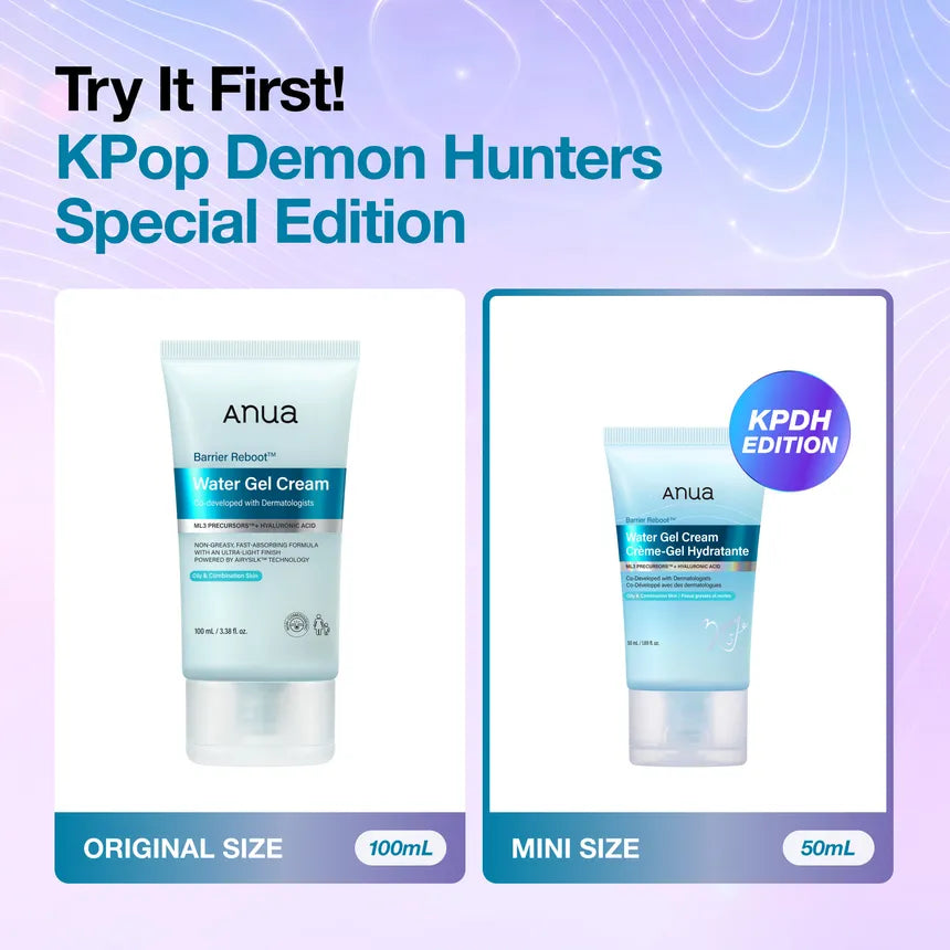Anua X KPop Demon Hunters Barrier Reboot Water Gel Cream – Hidratante Ligero Edición Especial Para Piel Grasa Y Mixta