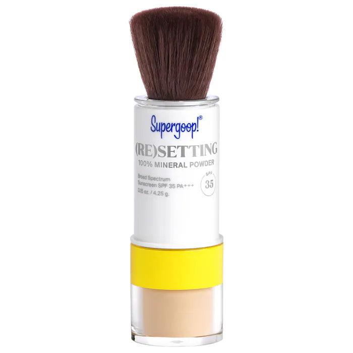 Bajo Pedido - Supergoop! 100% Mineral (Re)Setting Powder SPF 35 | Polvo Facial con Protector Solar Mineral y Acabado Mate