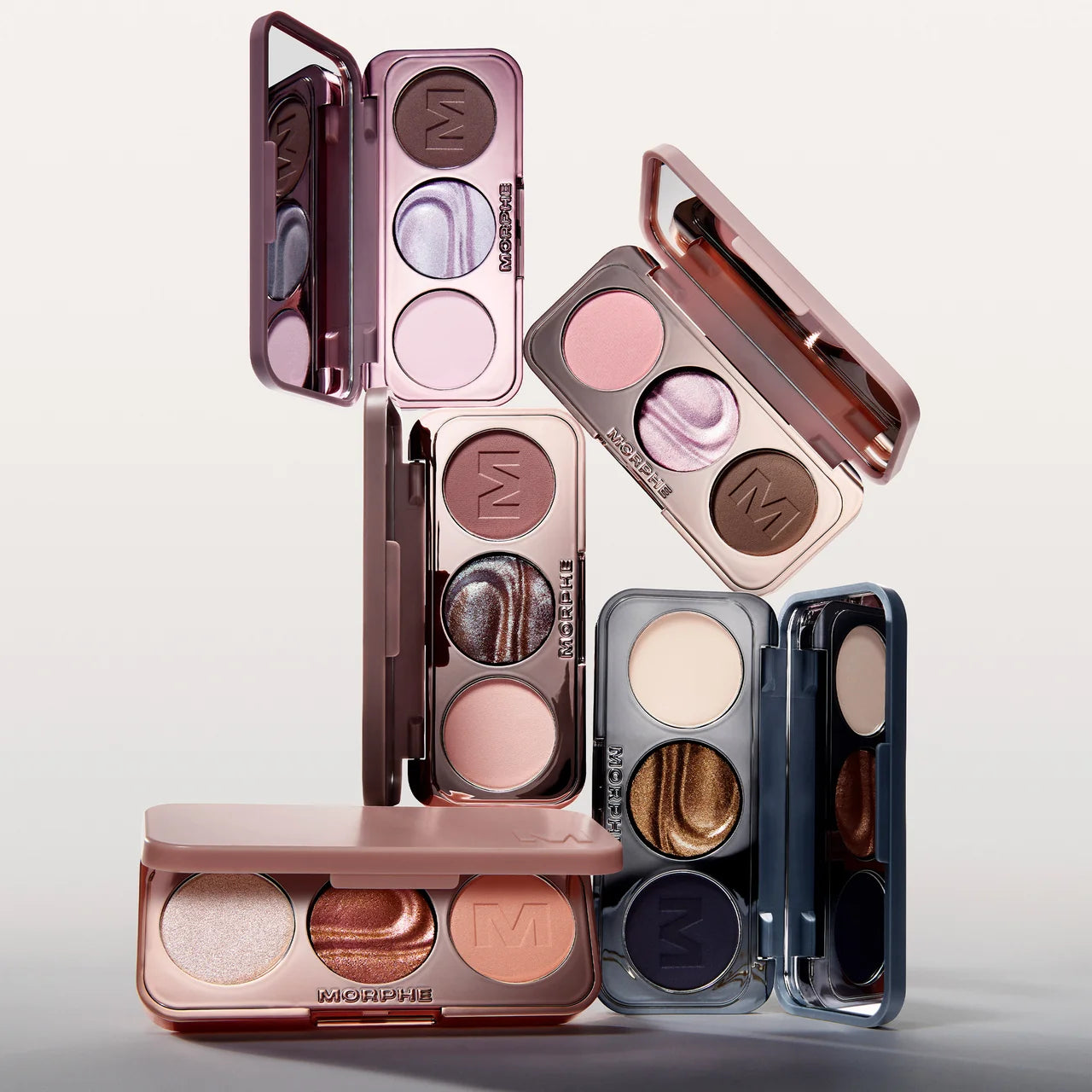 Morphe ChromaPlus Eyeshadow Trio – Mini Trío De Sombras Mate, Shimmer Y Molten Metal