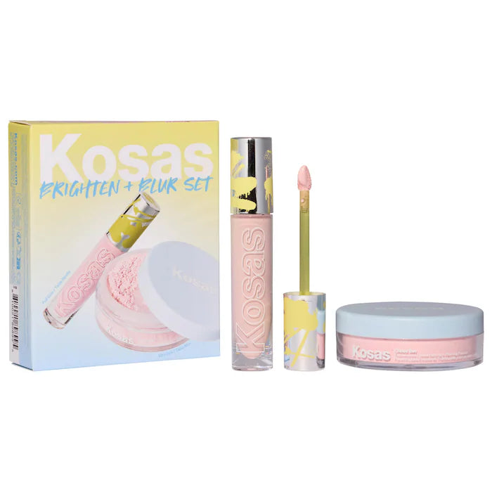 BAJO PEDIDO - KOSAS Brighten & Blur Set - Color Corrector + Loose Setting Powder Face Set | Corrector Color