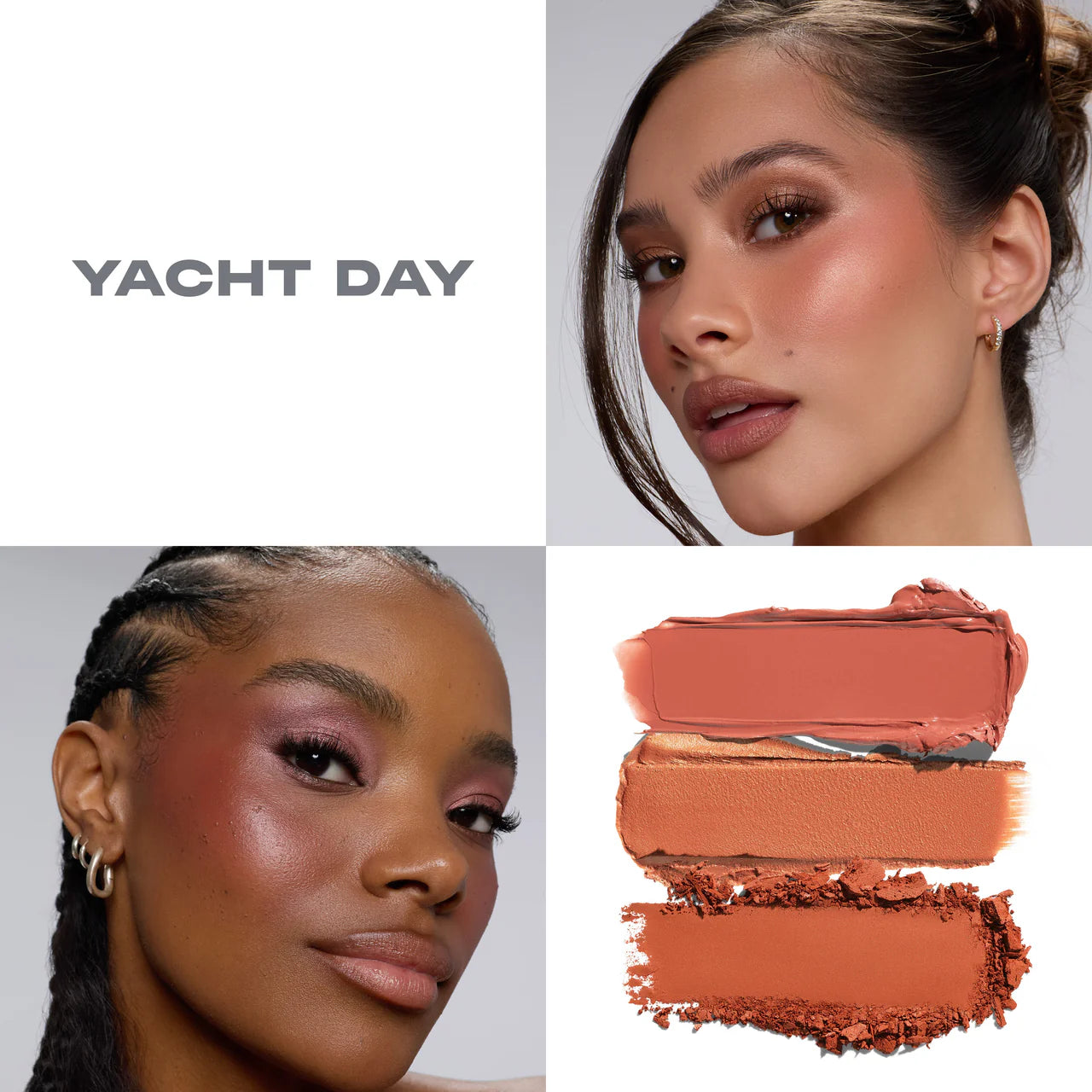 Morphe Cheek Thrills Multi-Finish Face Trio Yacht Day – Trío De Rubor En 3 Texturas Crema, Bálsamo Y Polvo
