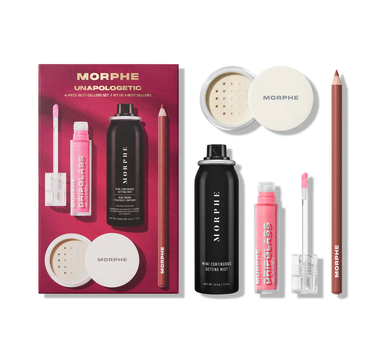 MORPHE Unapologetic 4-Piece Best-Sellers Set — Set de Maquillaje con Esenciales Icónicos