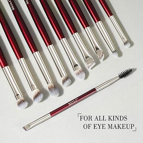 BEILI Set De 15 Brochas De Maquillaje Profesional – Brochas Premium Para Sombras De Ojos