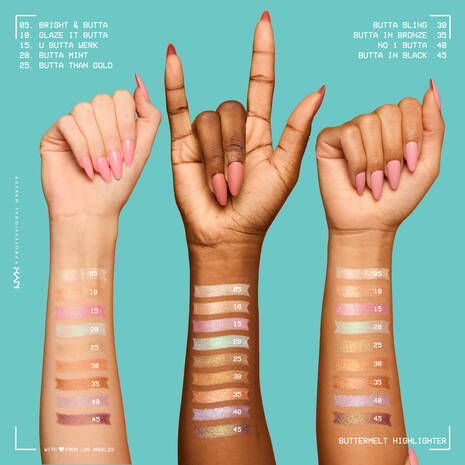 NYX Buttermelt Highlighter — Iluminador en Polvo de Textura Cremosa y Brillo Intenso