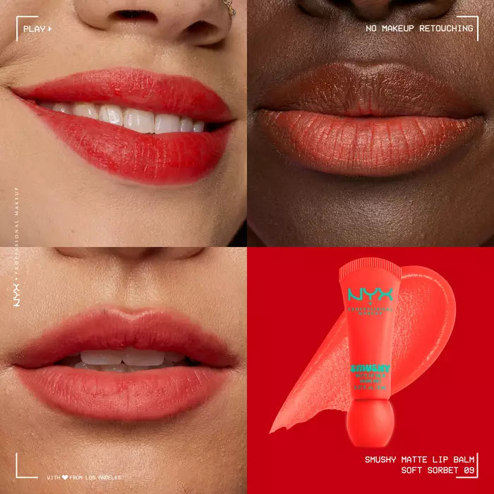 NYX Professional Makeup Smushy Matte Lip Balm – Bálsamo Labial Tintado Mate Suave Con Arroz Mochi Y Ceramidas