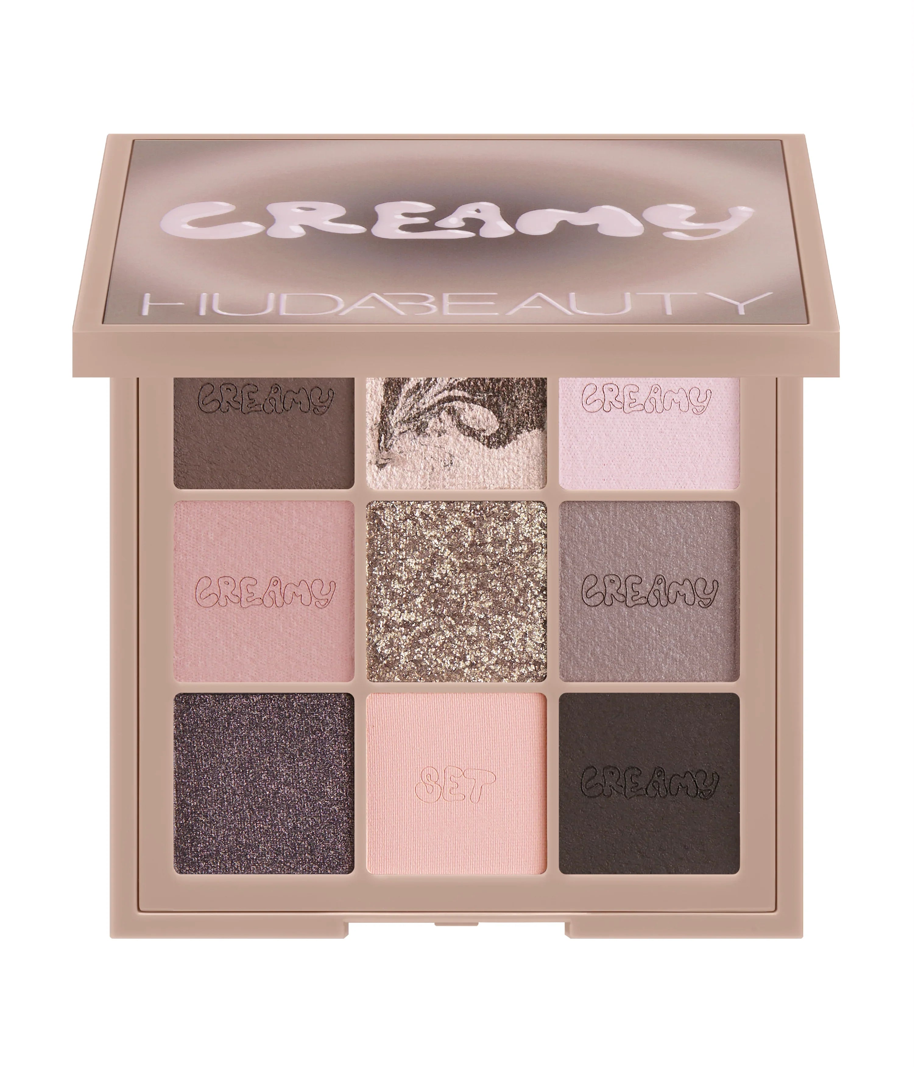 HUDA BEAUTY Creamy Obsessions Eyeshadow Palette — Paleta De Sombras Cremosas De Alta Pigmentación y Larga Duración