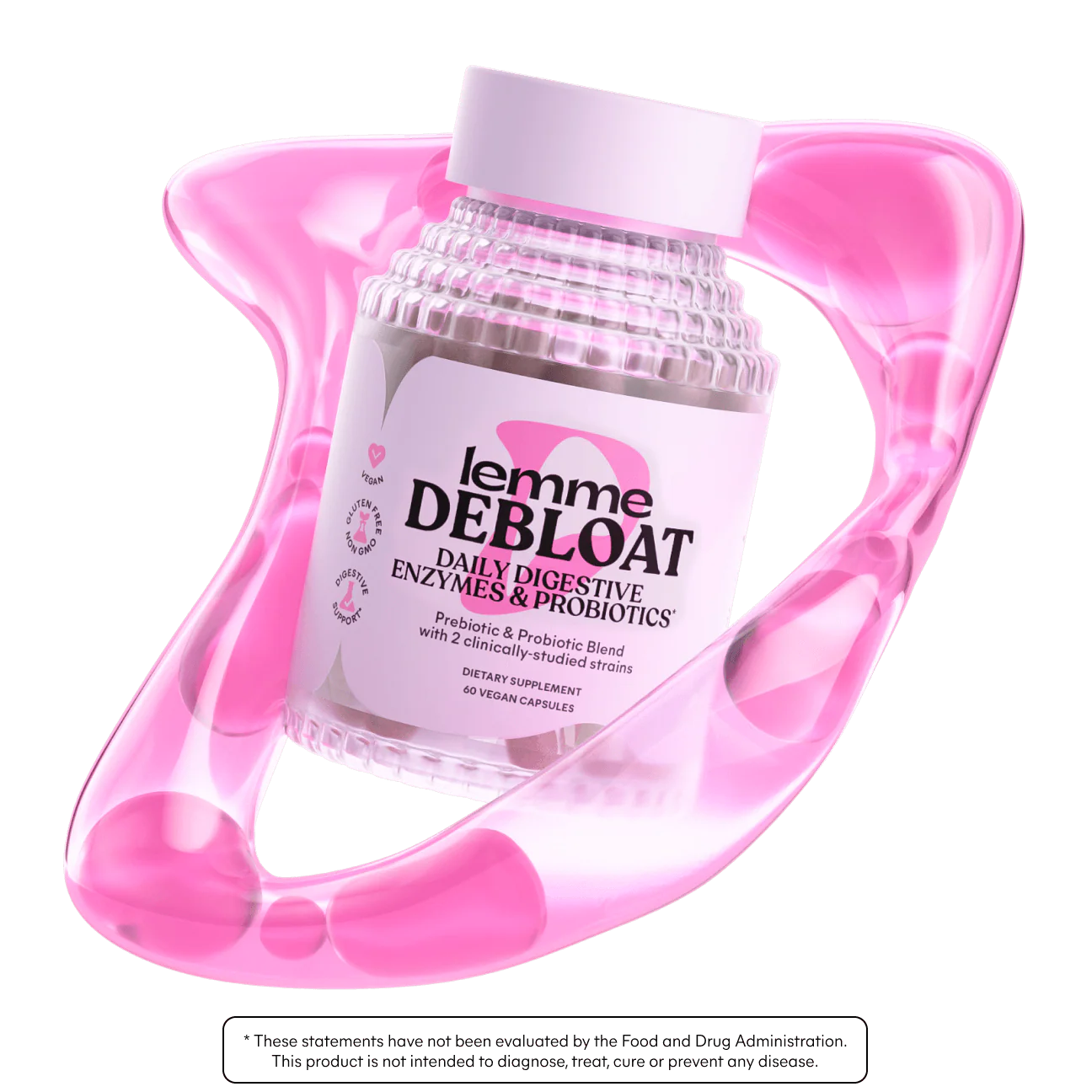 Lemme Debloat Daily Digestive Enzymes & Probiotics Capsules – Cápsulas Digestivas con Enzimas y Probióticos 60 Unidades