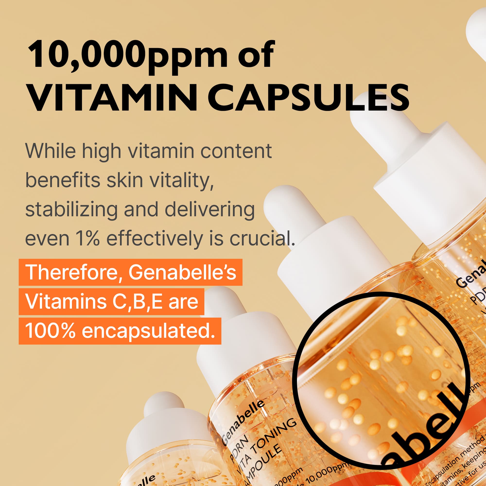 Genabelle PDRN Vita Toning Ampoule Sérum Facial Iluminador Y Reafirmante 30 ml