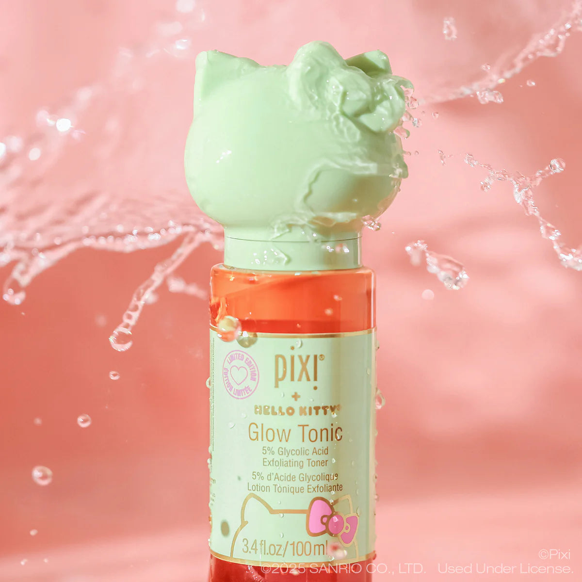 Pixi + Hello Kitty Glow Tonic Tónico Exfoliante Iluminador Travel Size 100 ml | Tónico Exfoliante