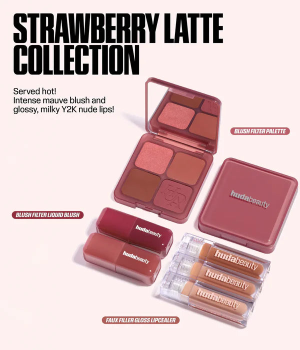 HUDA BEAUTY Strawberry Latte Collection Kit Set De Maquillaje Edición Especial