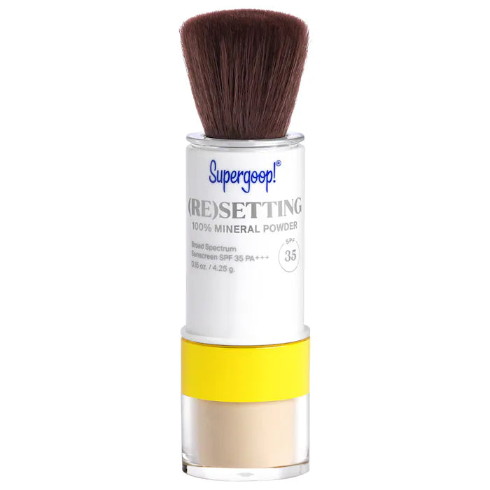 Bajo Pedido - Supergoop! 100% Mineral (Re)Setting Powder SPF 35 | Polvo Facial con Protector Solar Mineral y Acabado Mate
