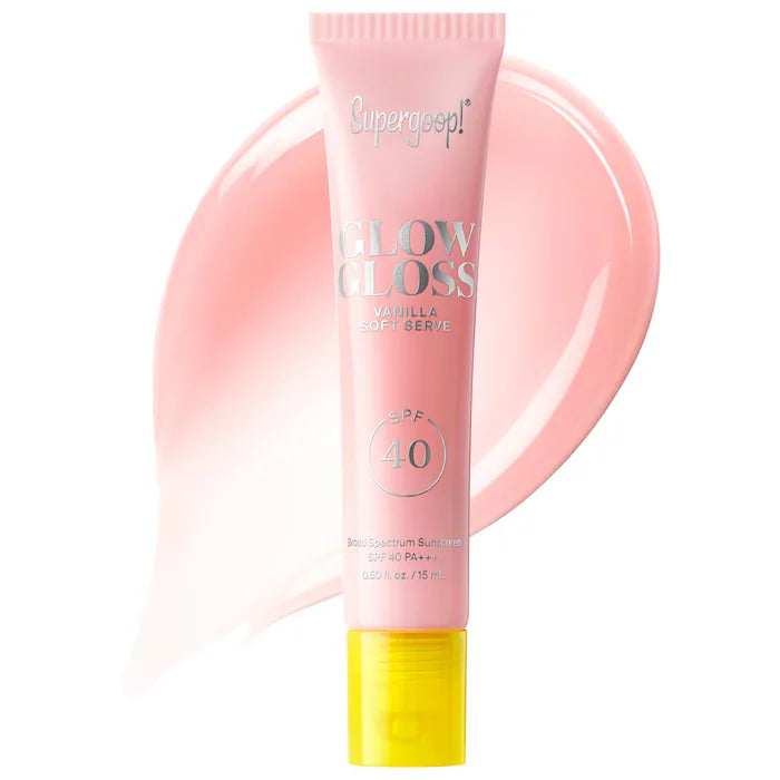 BAJO PEDIDO - SUPERGOOP! Glow Gloss SPF 40 Lip Balm with Peptides and Shea Butter | Lip Gloss