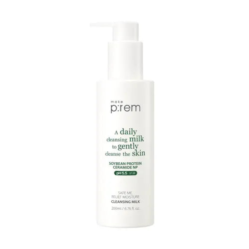 Make p:rem Safe Me Relief Moisture Cleansing Milk Limpiador Facial Hidratante Suave 200 ml | Crema Facial Calmante
