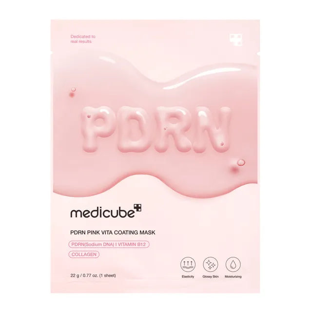MEDICUBE Salmon DNA PDRN Pink Vita Coating Sheet Mask Mascarilla Facial Iluminadora - INDIVIDUAL
