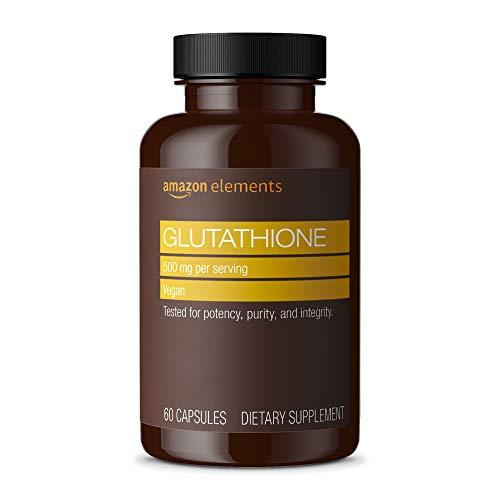 Amazon Elements Glutatión 500mg – 60 Cápsulas Antioxidantes Con Suministro De 2 Meses