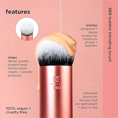 Real Techniques Bubble Blending Makeup Brush No. 260 – Brocha Profesional Para Maquillaje Líquido Y En Polvo