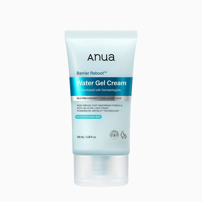 Anua Barrier Reboot Water Gel Cream – Hidratante Ligero Para Piel Grasa Y Mixta Con ML3 Precursors 100 ML