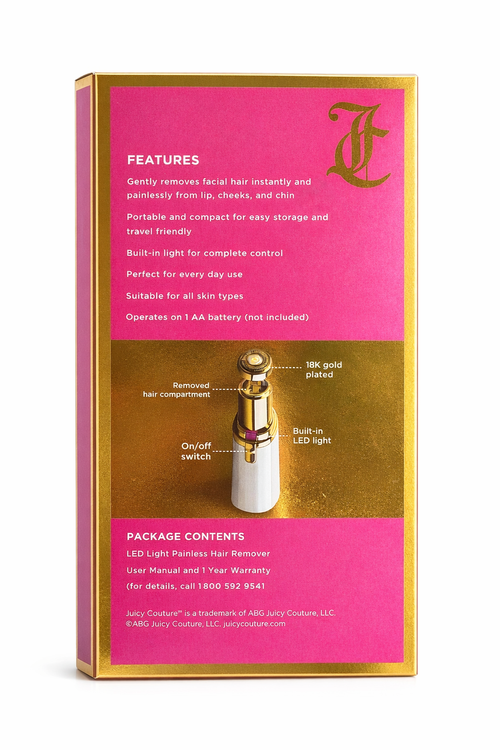 Juicy Couture LED Light Painless Hair Remover | Depiladora Facial