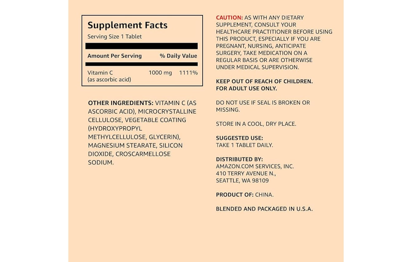 Amazon Elements Vitamina C 1000 mg image 1