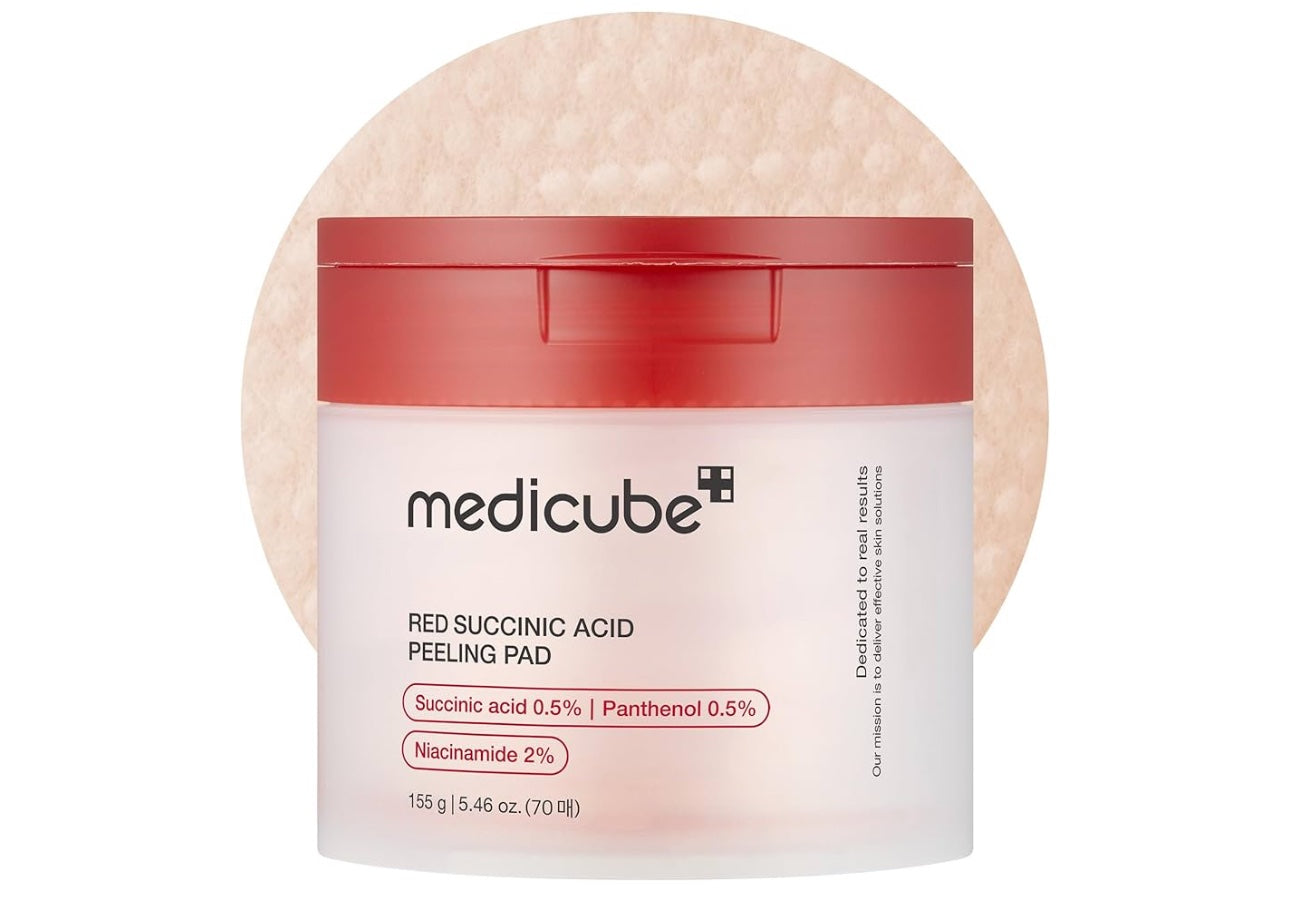 Medicube Almohadillas de pelado facial de pantenol de ácido succínico rojo image 0