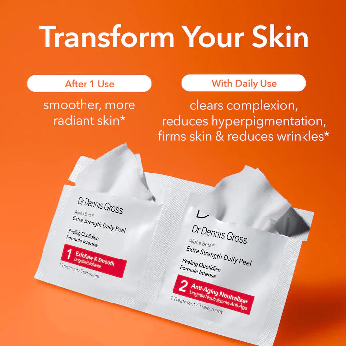 Dr. Dennis Gross Skincare Mini Alpha Beta® Extra Strength Daily Peel Pads Tratamiento Exfoliante Facial 3 Aplicaciones