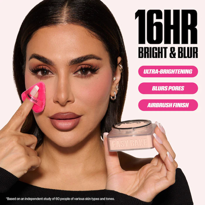 HUDA BEAUTY Easy Bake Blurring Loose Baking & Setting Powder Mini – Polvo Suelto Fijador y Difuminador