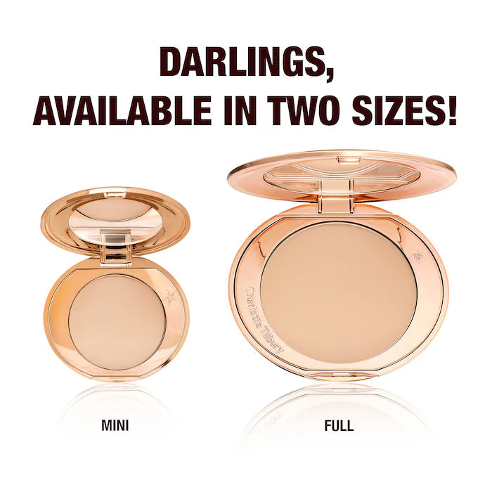 BAJO PEDIDO - Charlotte Tilbury Airbrush Flawless Finish Refillable Powder Mini — Polvo Compacto Refillable De Acabado Suave y Difuminador En Tamaño Mini