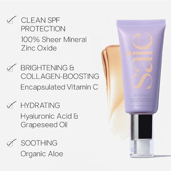 SALE  Bajo Pedido - Saie Sunvisor | Protector Solar Facial Hidratante SPF 35 con Acabado Radiante