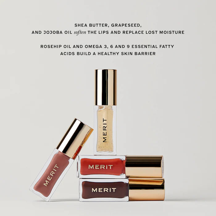 BAJO PEDIDO - MERIT Shade Slick Hydrating Tinted Lip Oil — Aceite Labial Hidratante Con Color Y Brillo Natural