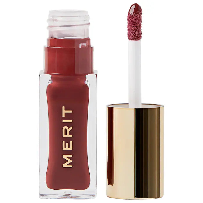 BAJO PEDIDO - MERIT Shade Slick Hydrating Tinted Lip Oil — Aceite Labial Hidratante Con Color Y Brillo Natural
