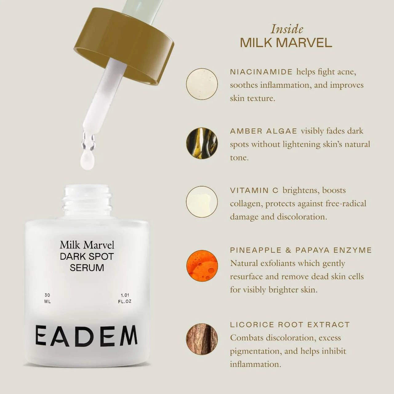 BAJO PEDIDO - EADEM Milk Marvel Dark Spot Serum | Sérum Antimanchas Con Niacinamida